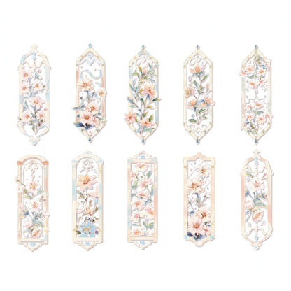 Vintage Floral Themed PVC Bookmark Set