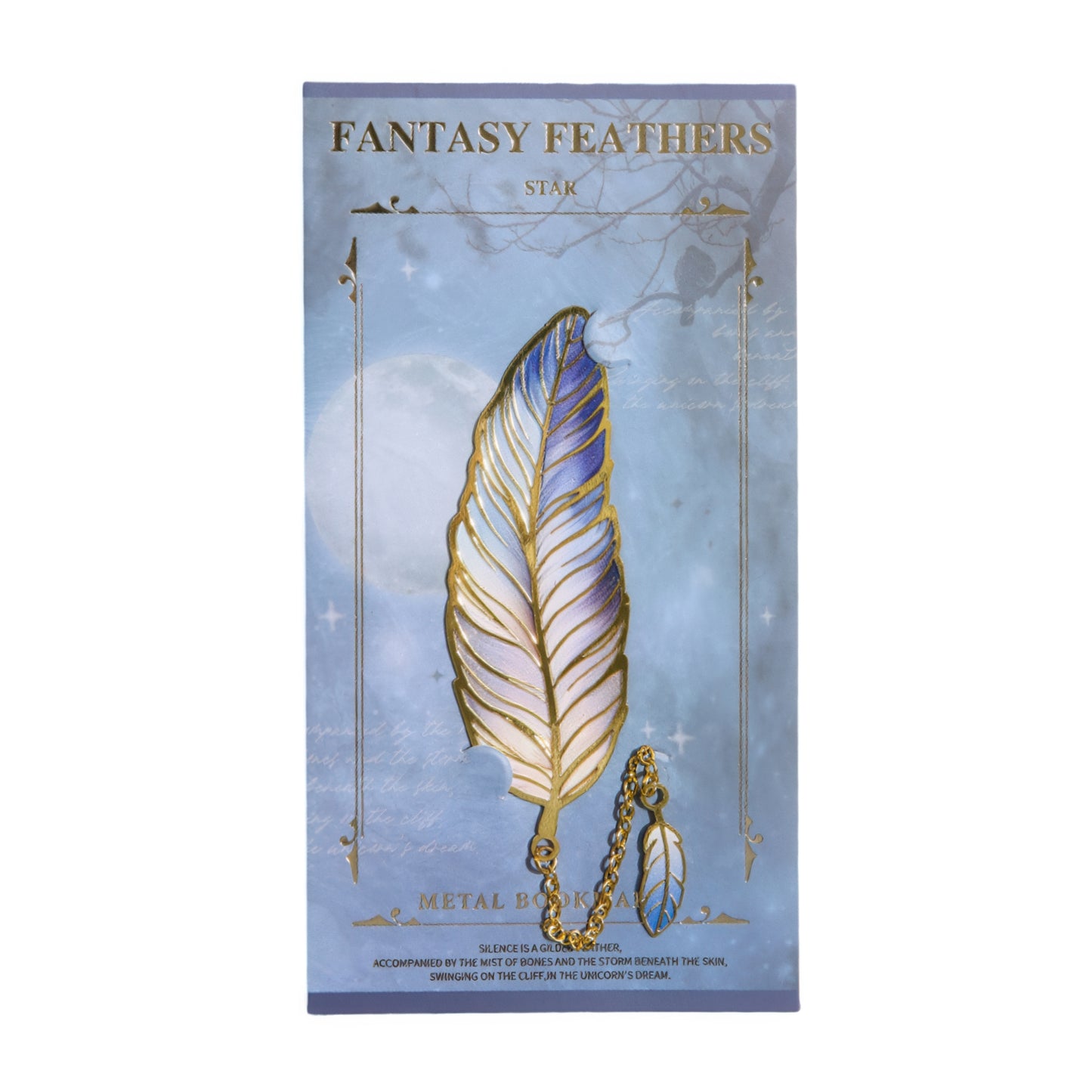 Vintage Feather Shaped Metal Bookmark