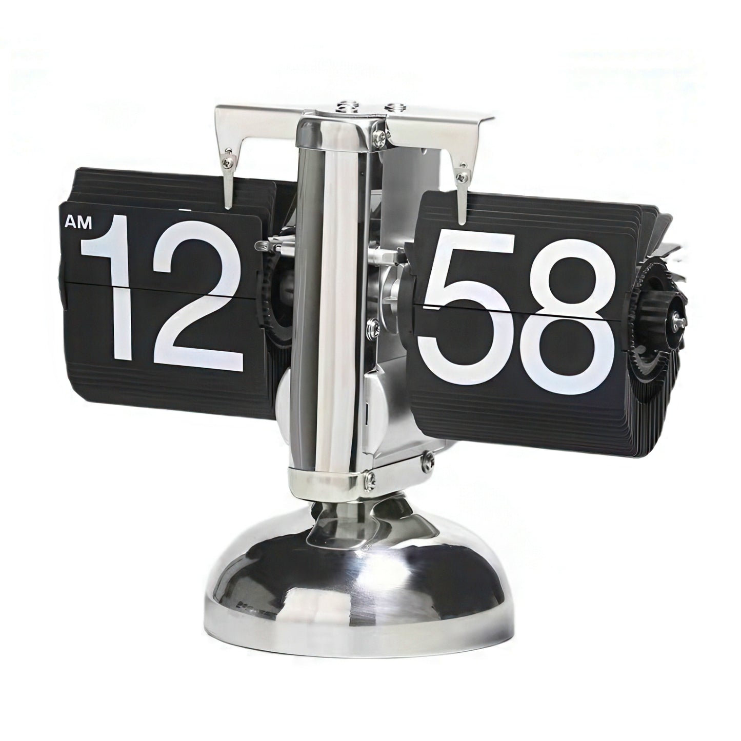 Retro Mechanical Flip Clock with Metal Base