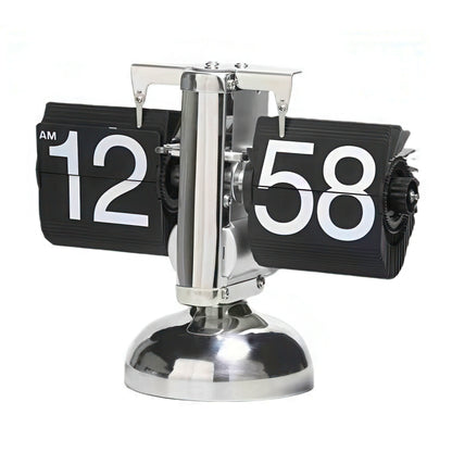 Retro Mechanical Flip Clock with Metal Base