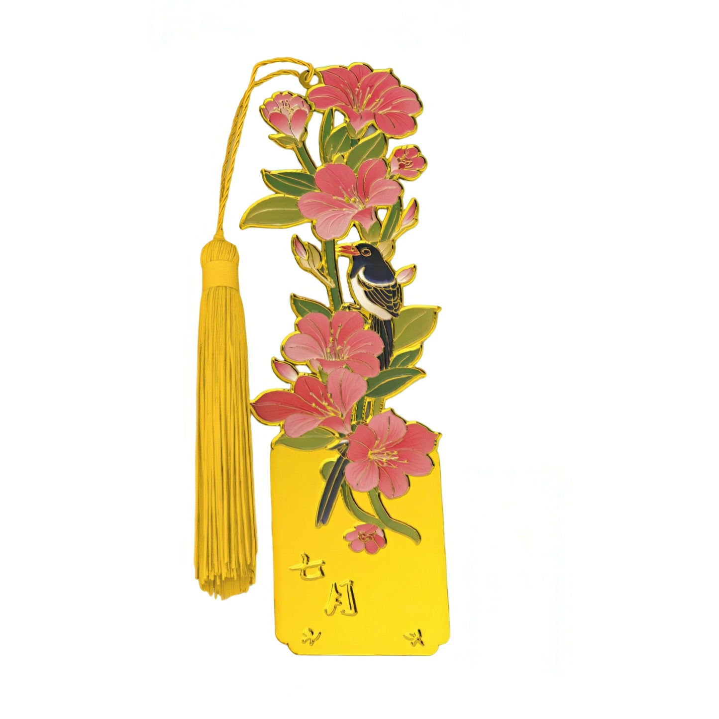 Birds and Flowers Themed Metal Bookmark