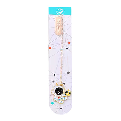 Astronaut Themed Metal Charm Bookmark