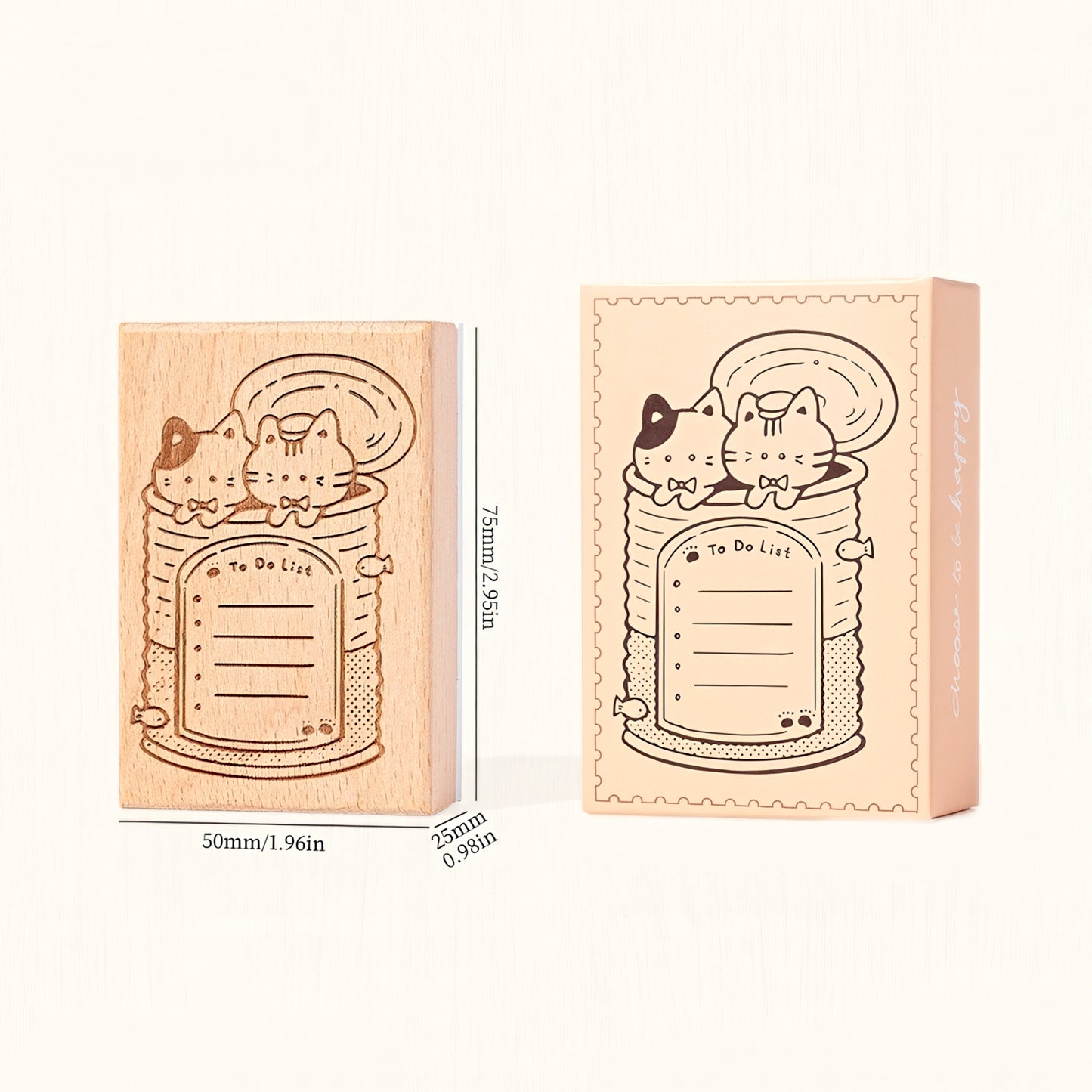Cat Themed Wooden Planner Stamp Set