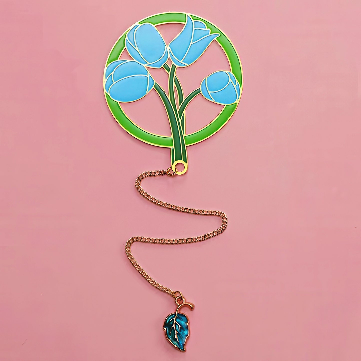 Exquisite Flower Enamel Metal Bookmark