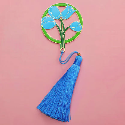 Exquisite Flower Enamel Metal Bookmark