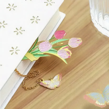 Talking with Flowers Metal Bookmark