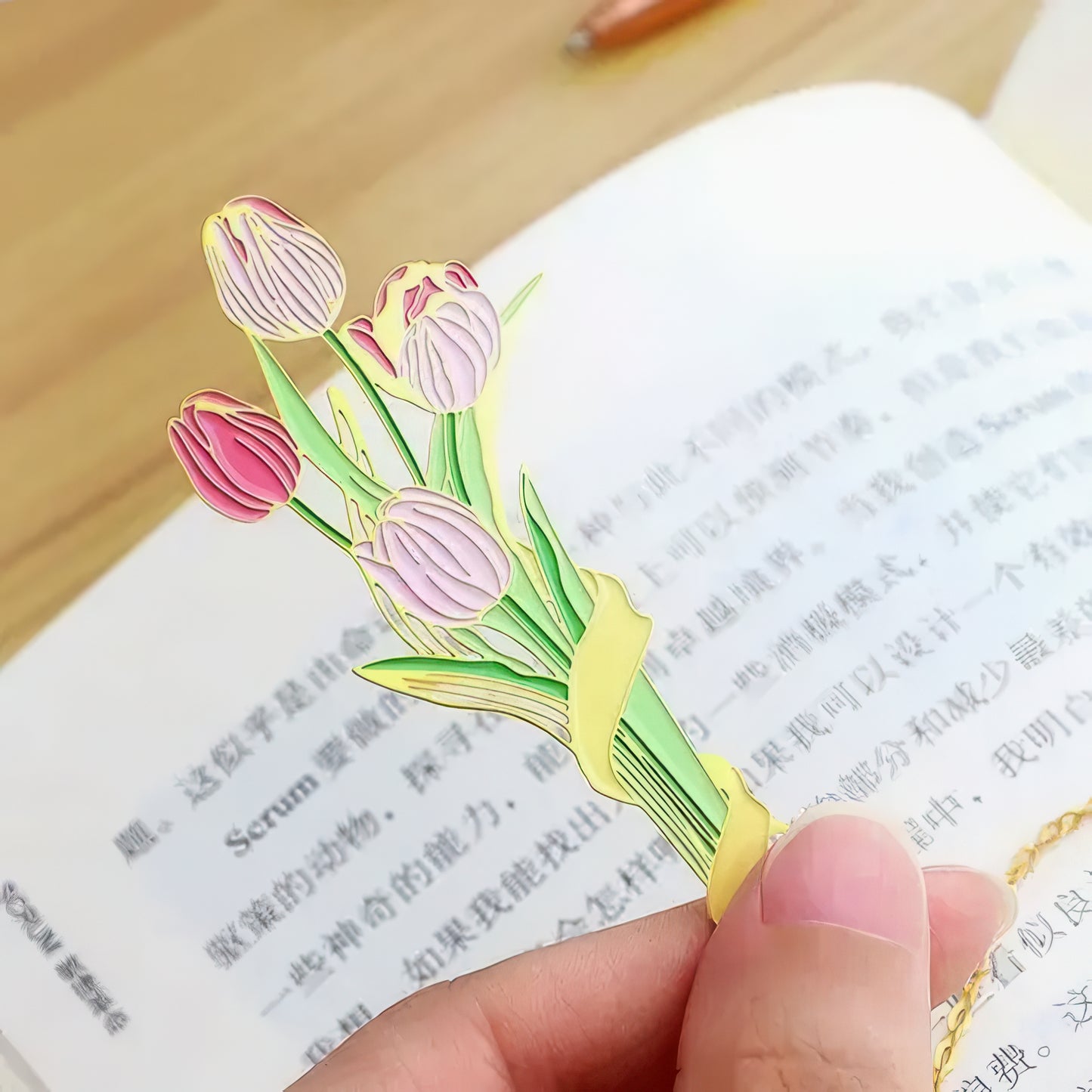 Talking with Flowers Metal Bookmark