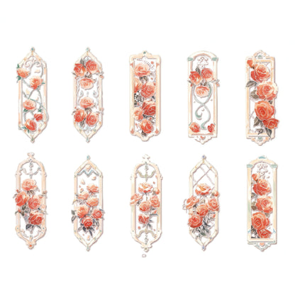 Vintage Floral Themed PVC Bookmark Set