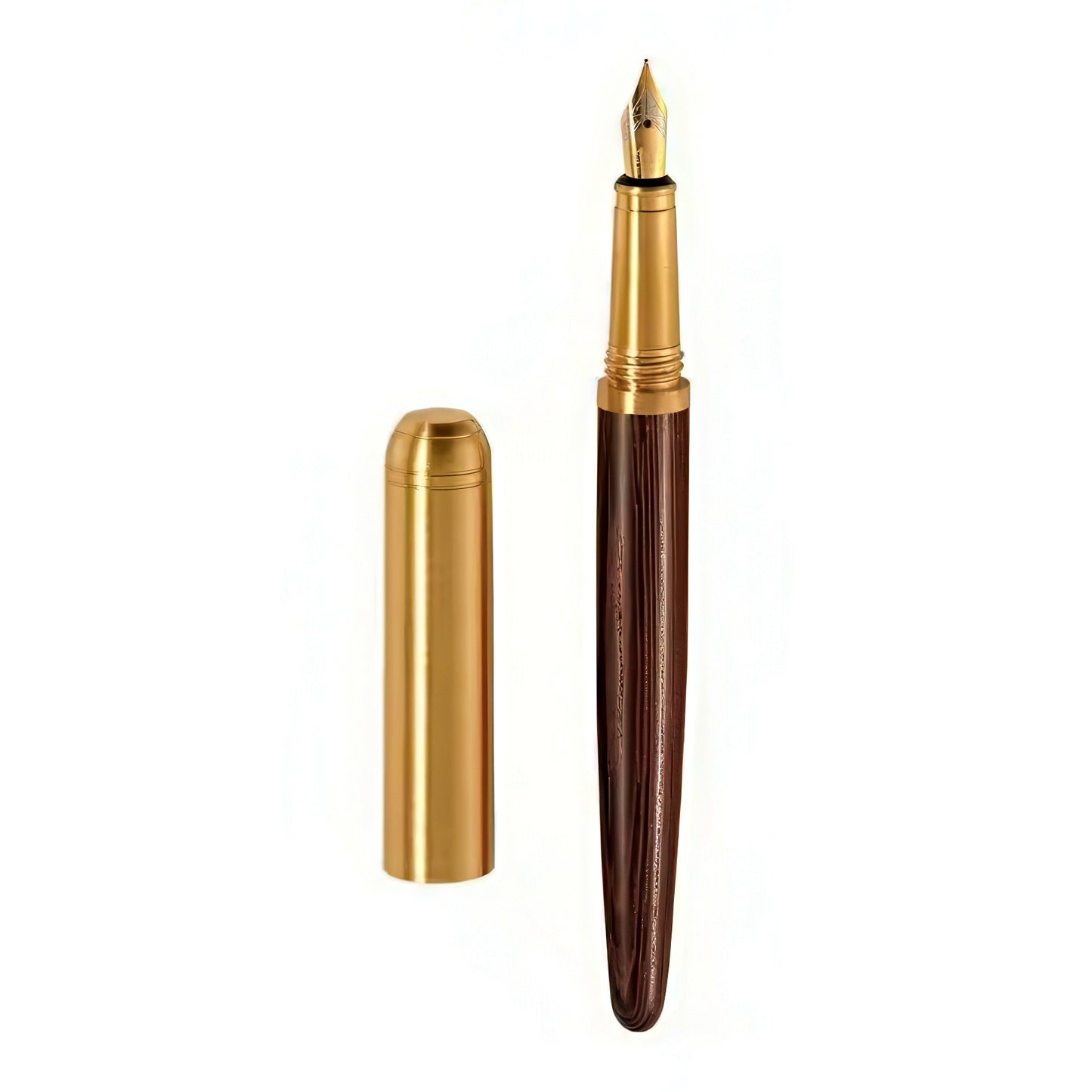Wooden Fountain Pen with Brass Cap
