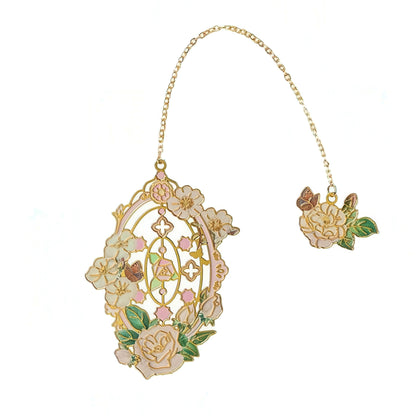 Baroque Roses Design Metal Bookmark