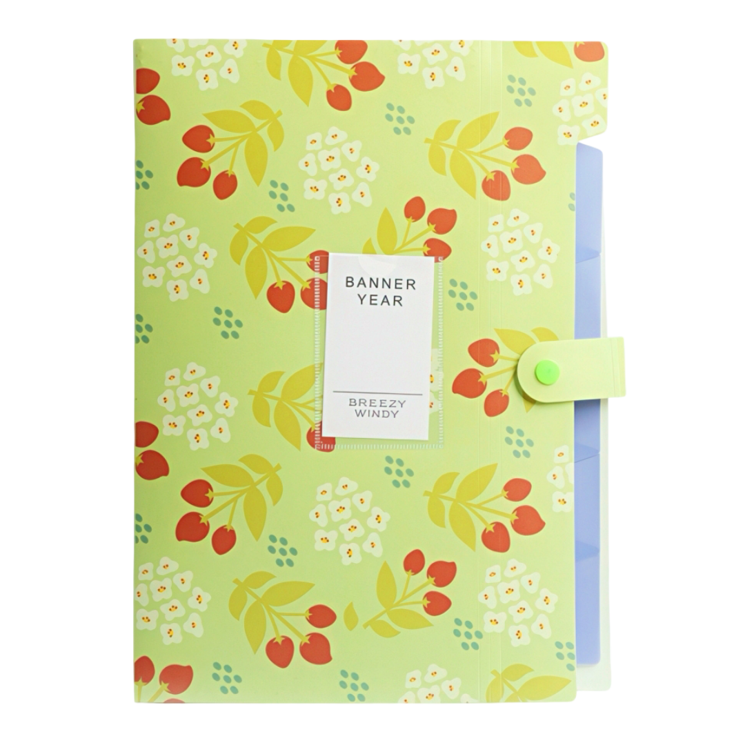 Retro Floral Large Capacity File Folder