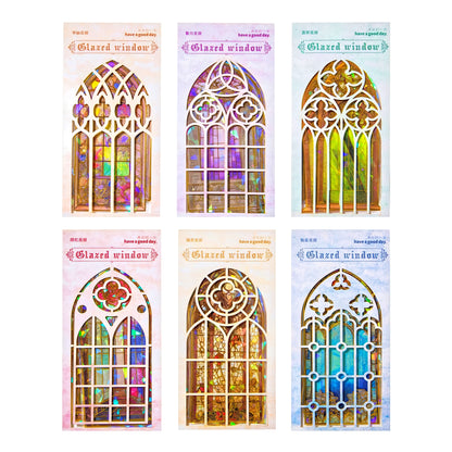 Gothic Stained Glass Window PET Stickers