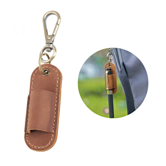 Dyed Cowhide Pen Holder Keychain