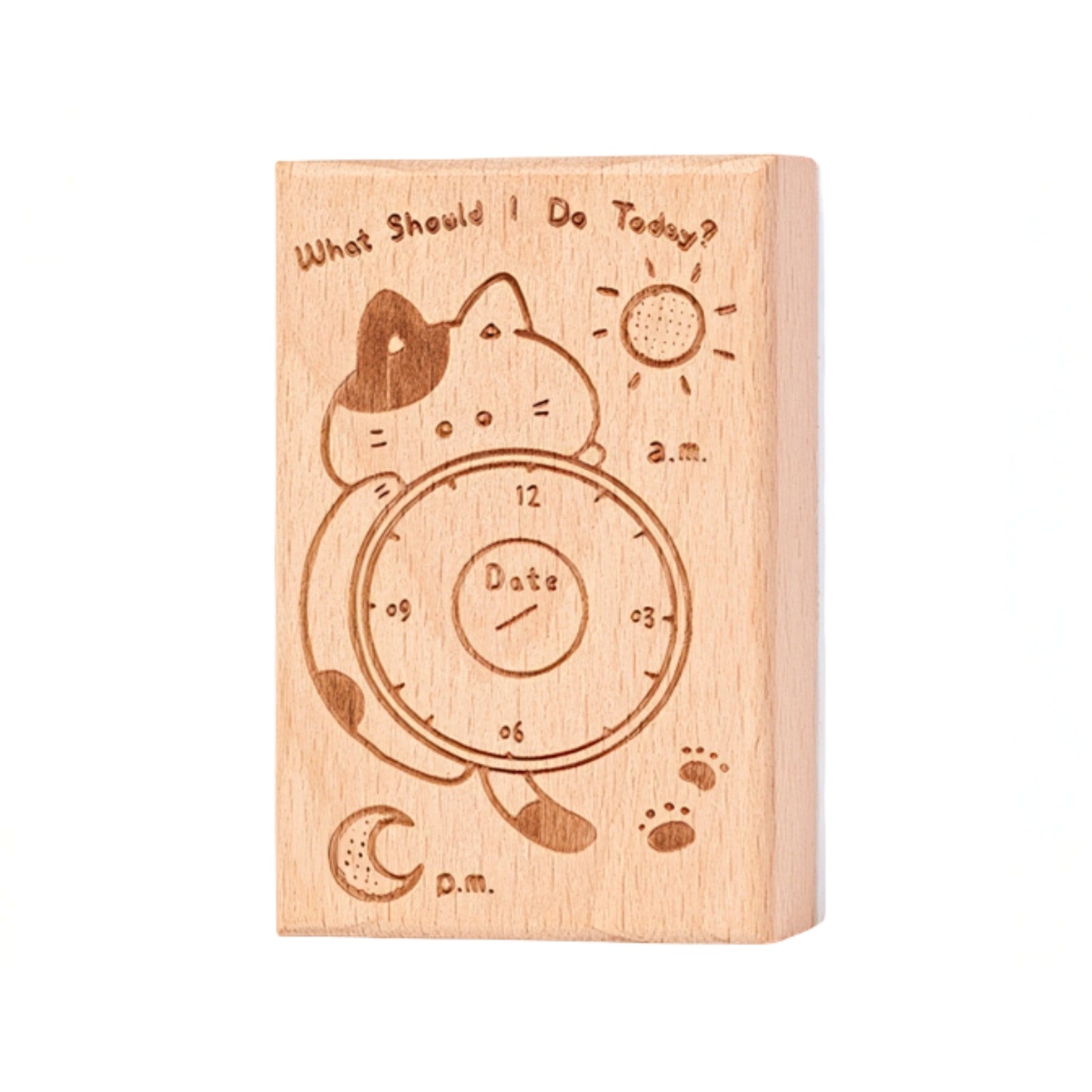 Cat Themed Wooden Planner Stamp Set