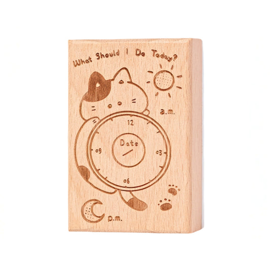 Cat Themed Wooden Planner Stamp Set