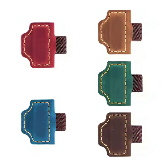Dyed Cowhide Magnetic Pen Holder for Notebook