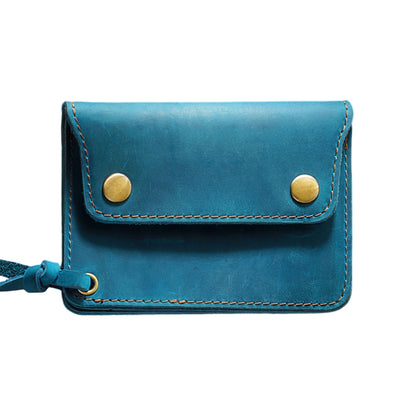 Dyed Cowhide Multifunctional Zipper Wallet