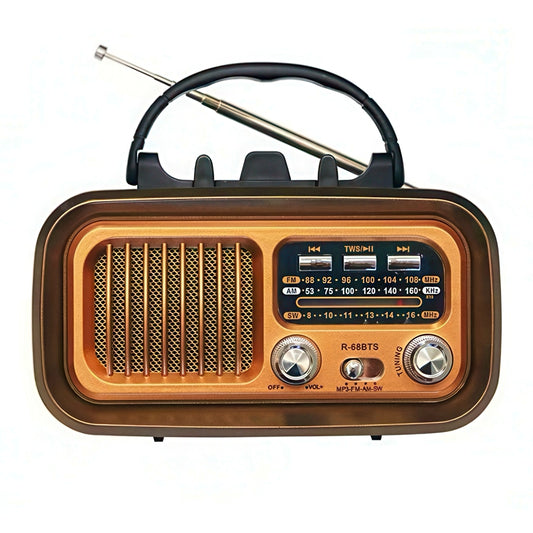 Retro Solar-powered Radio with Bluetooth Speaker