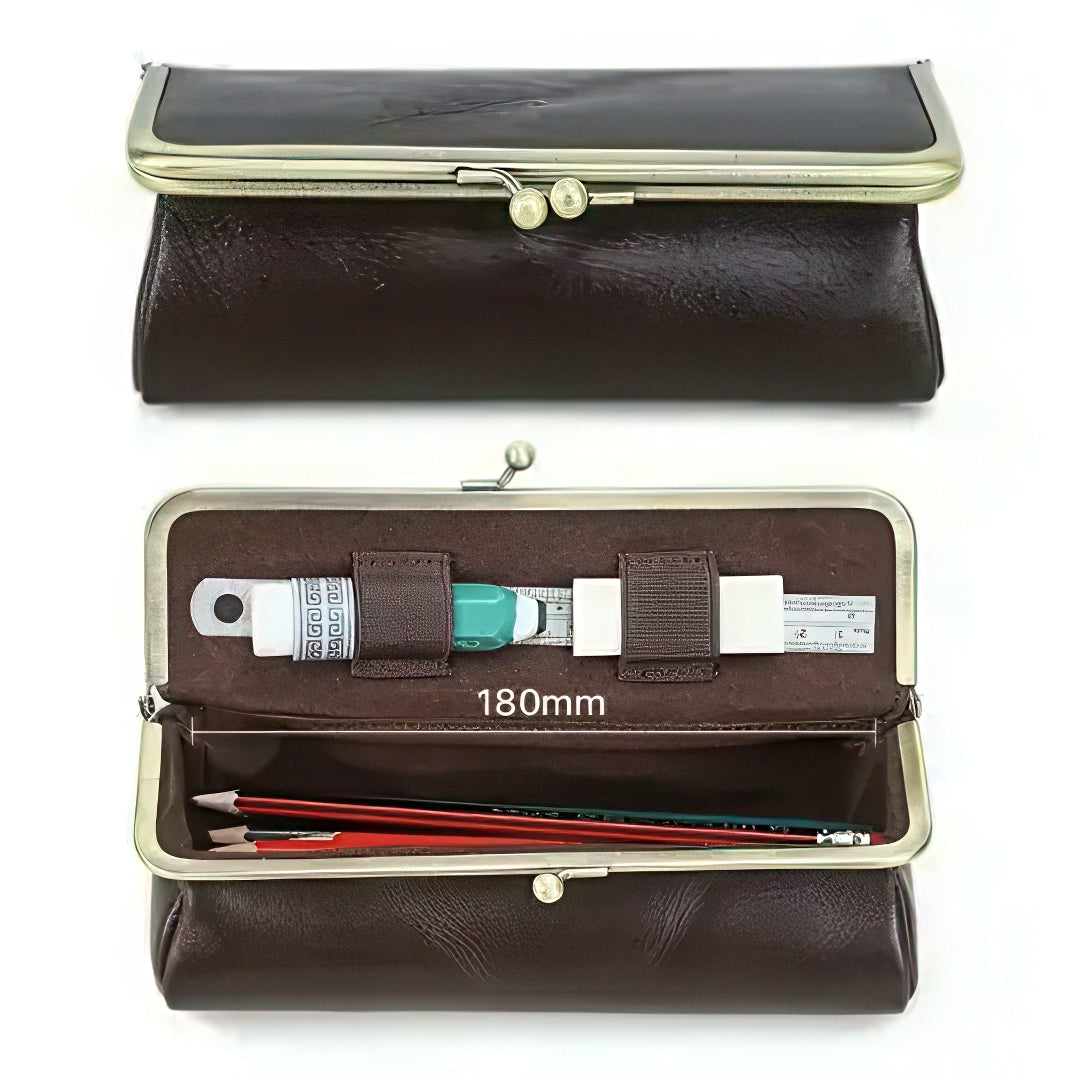 Retro Handmade Full Grain Leather Pencil Case