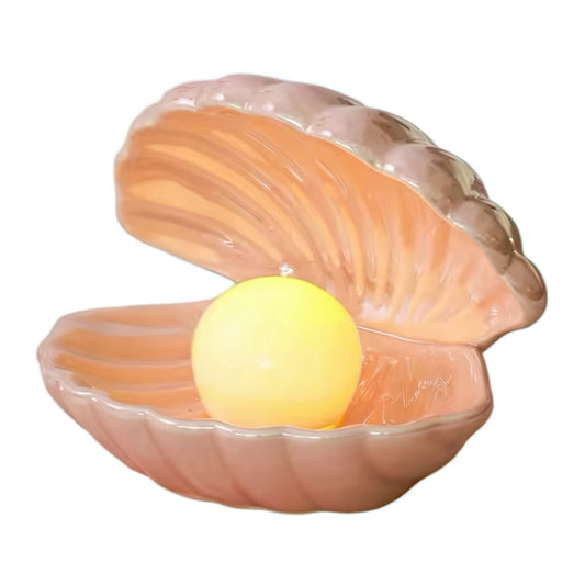 Ceramic Oyster with Pearl Nightlight