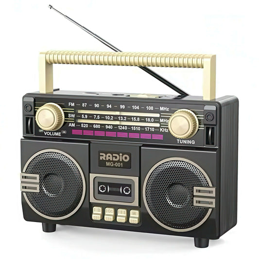 Portable Bluetooth Radio with Cassette Player Design