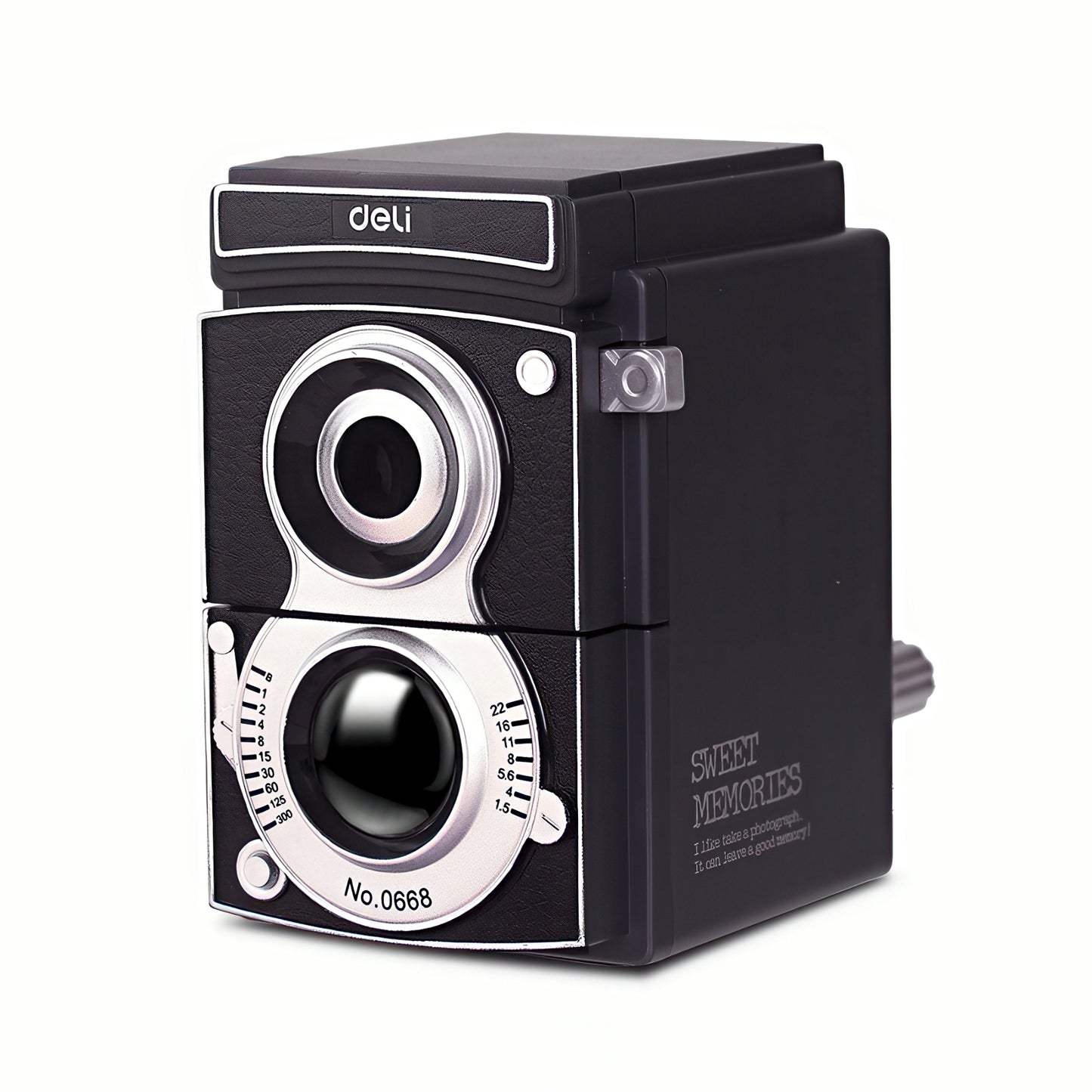 DELI Retro Camera Rotary Pencil Sharpener