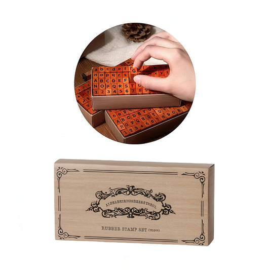 Retro Wooden Alphabet Stamp Set