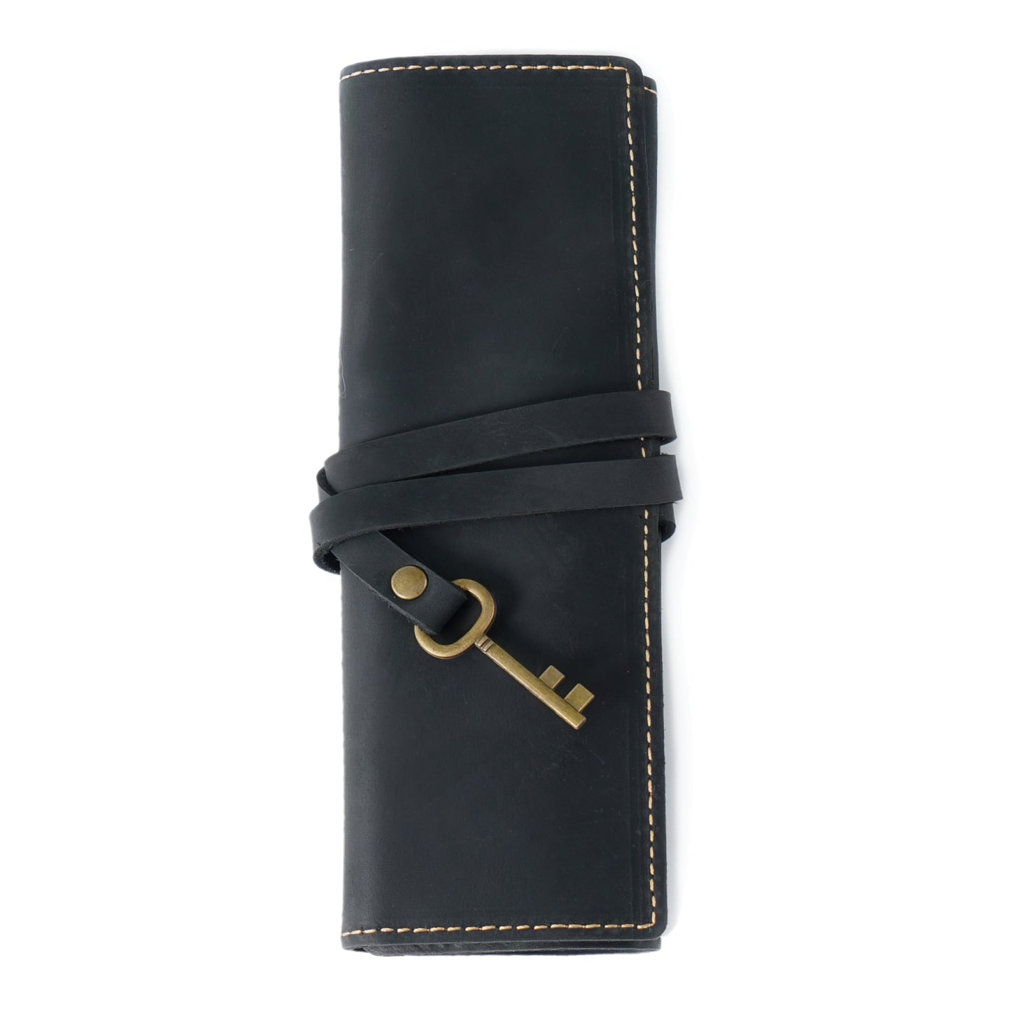 Dyed Cowhide Roll Up Pencil Case