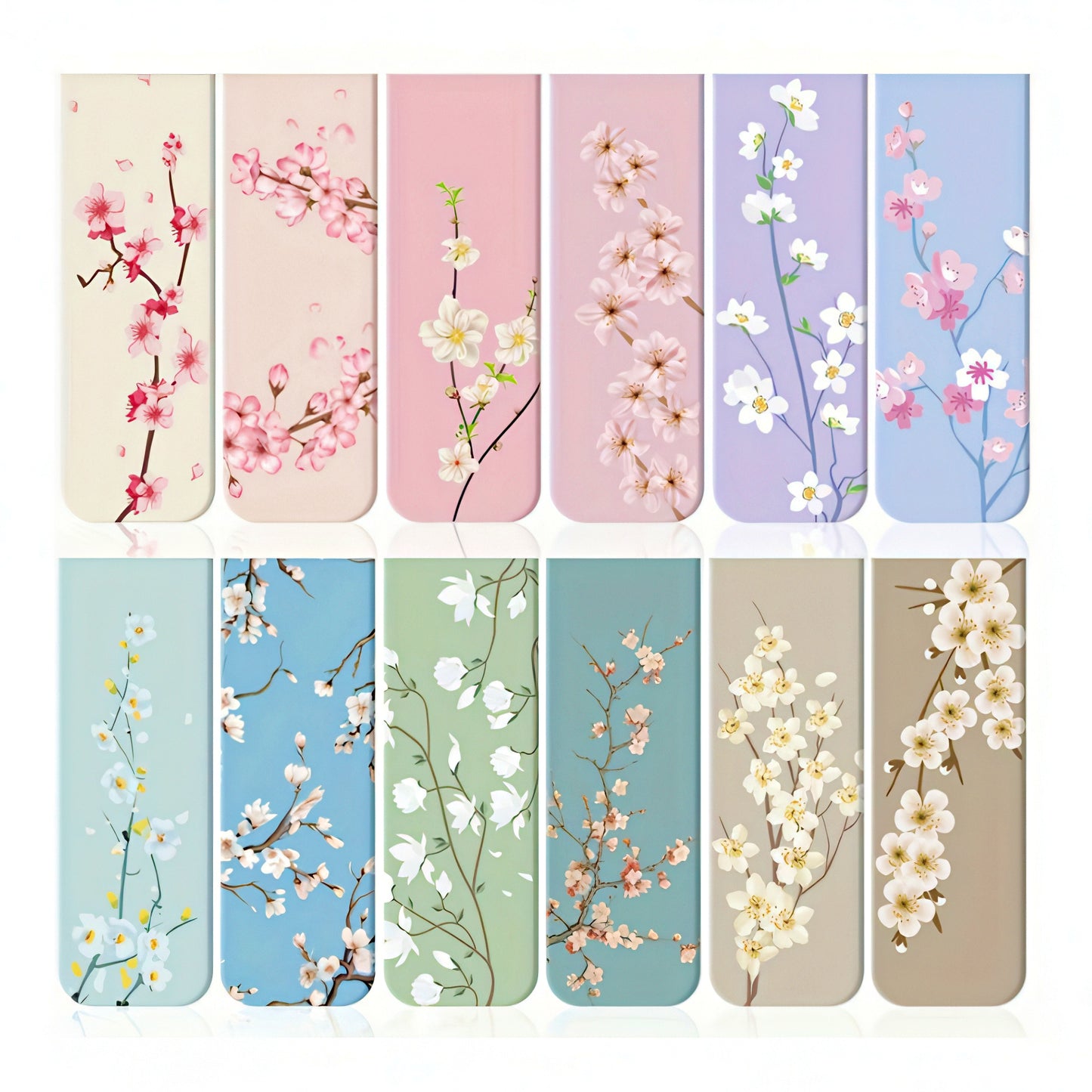 Flower Themed Magnetic Bookmark Set
