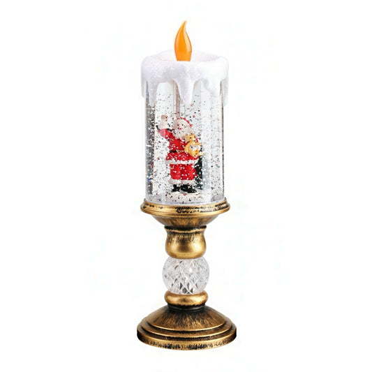 Christmas Glass Snow Cylinder LED Candle Light