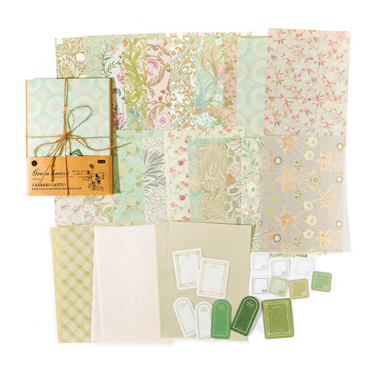 Vintage Floral Theme Scrapbook Paper Set