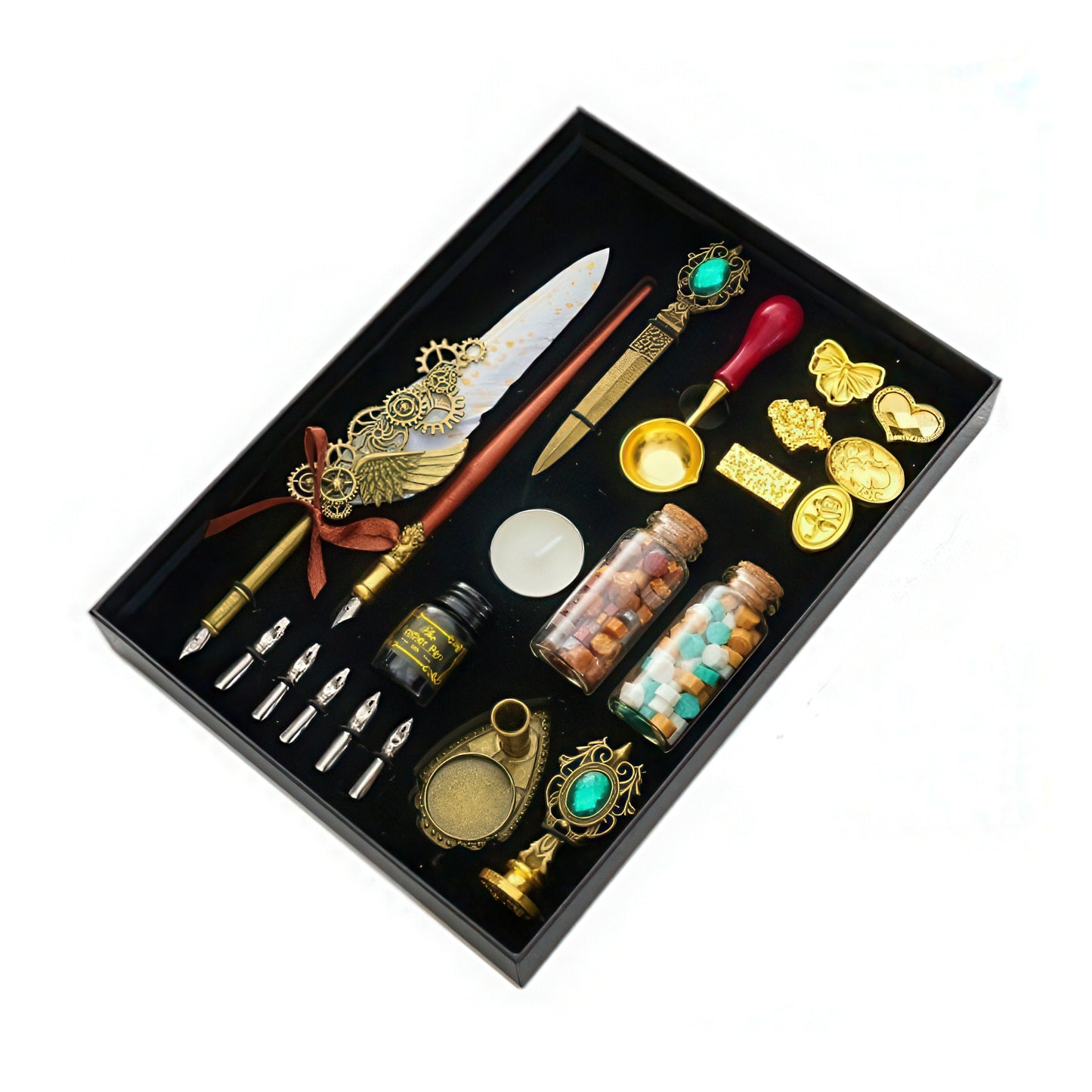 Vintage Style Quill Pen and Sealing Wax Set