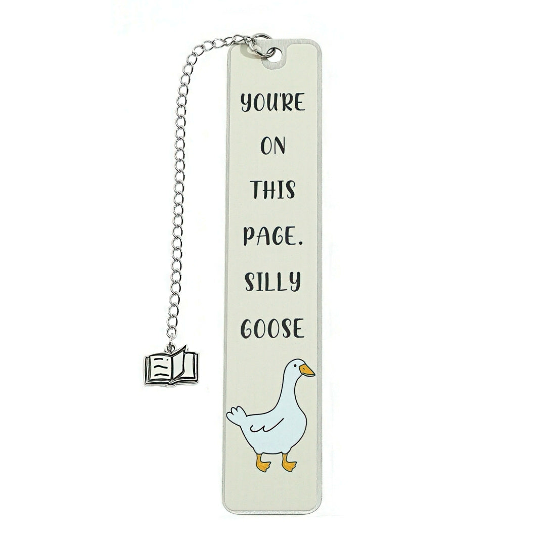 Cute Silly Goose Stainless Steel Bookmark