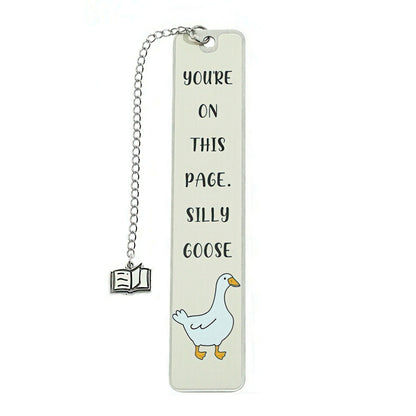Cute Silly Goose Stainless Steel Bookmark