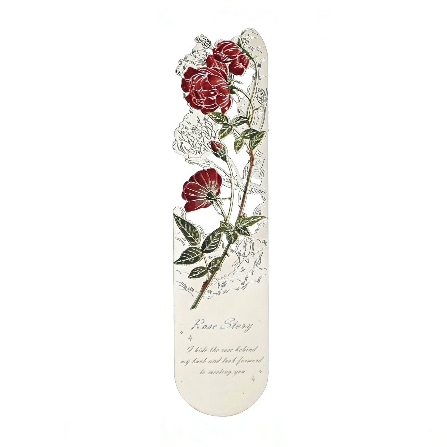Romantic Flowers Metal Bookmark
