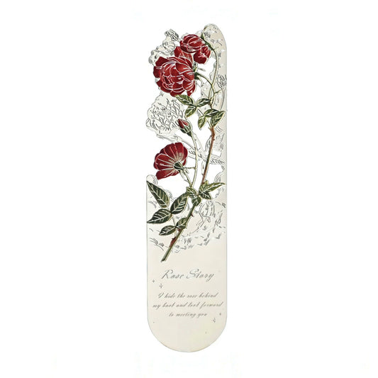 Romantic Flowers Metal Bookmark