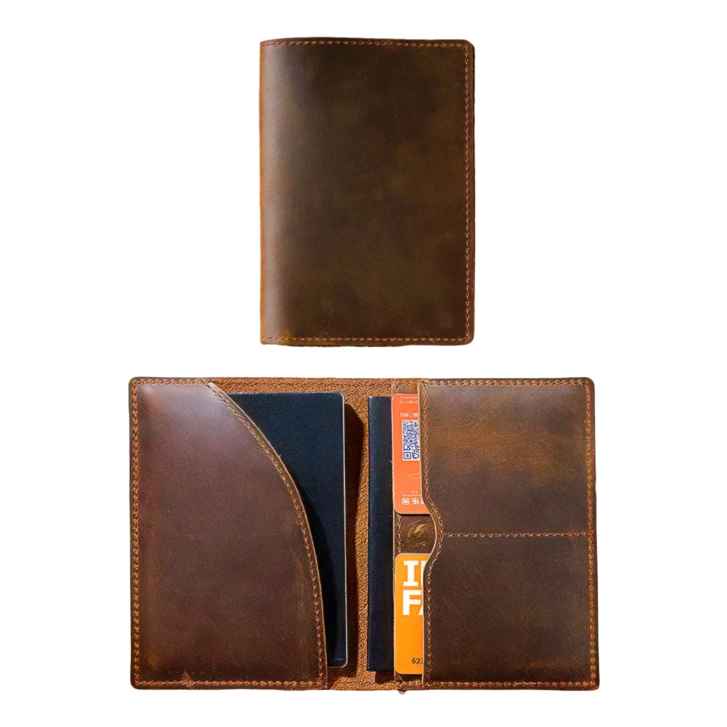Dyed Cowhide Multifunctional Passport Holder