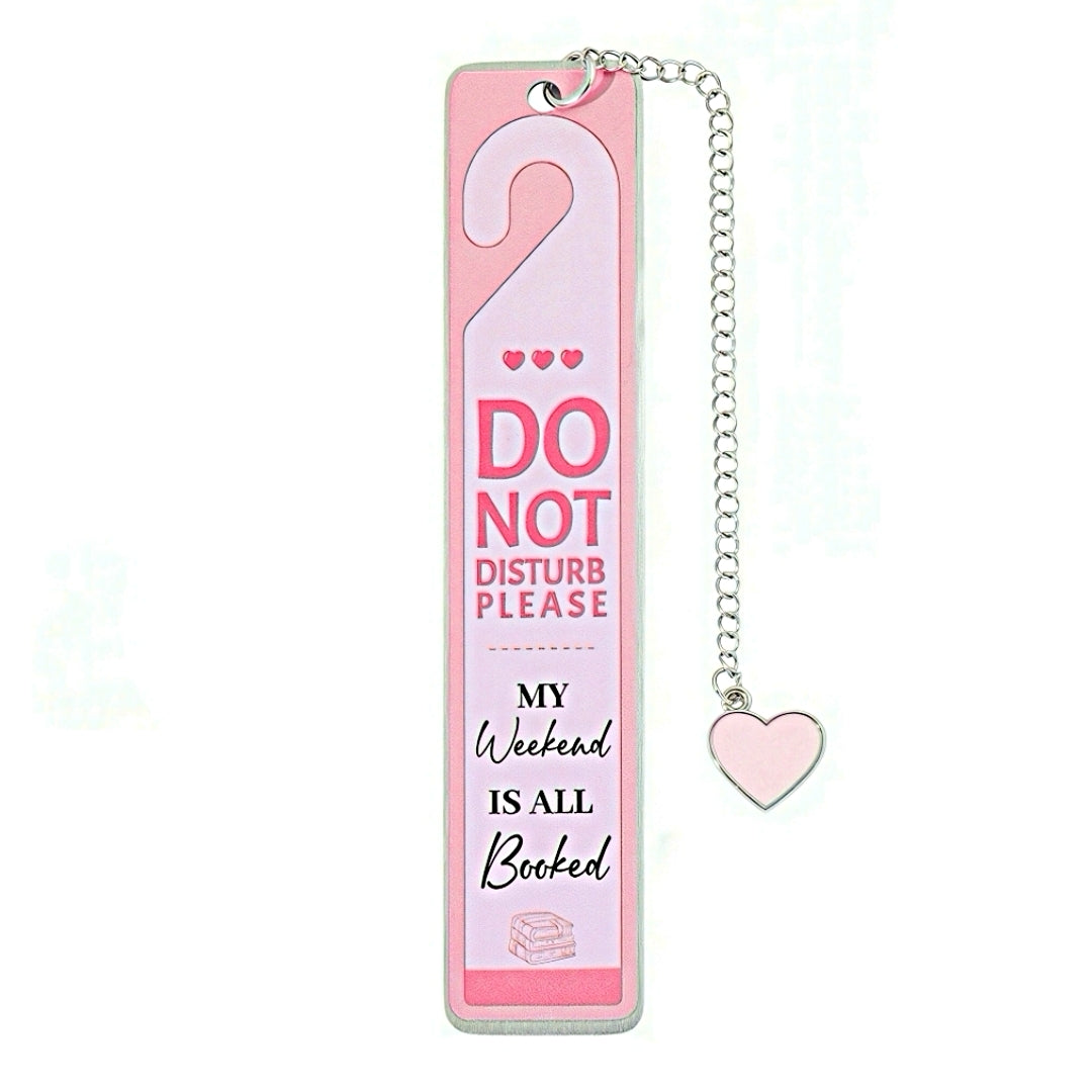 Cute Stainless Steel Bookmark with Do Not Disturb Sign Design