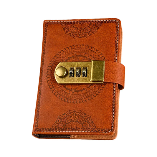 A6 Retro Style Pocket Notebook with Combination Lock