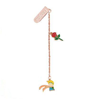 Enamel charm bookmark with little prince design on a white background