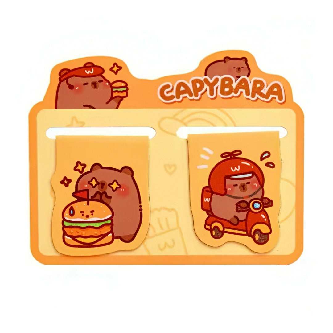 Cute Capybara Themed Magnetic Bookmark Set of 2