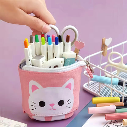 Cute Animal Retractable Stand Up Pencil Case