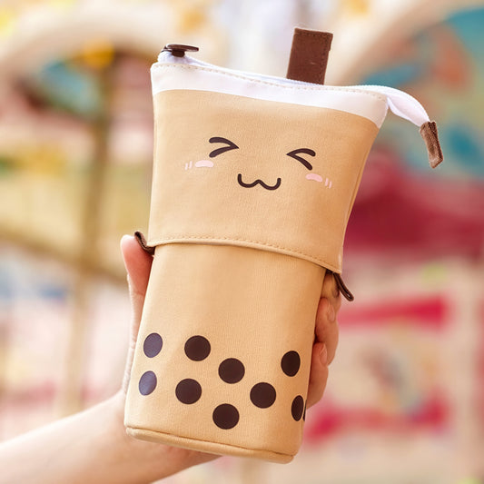 Bubble Tea Retractable Stand Up Pencil Case