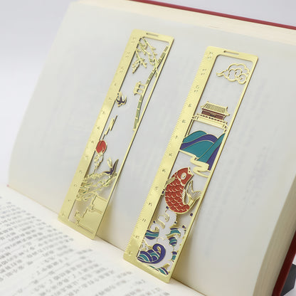 Classic Chinese Theme Metal Ruler Bookmark