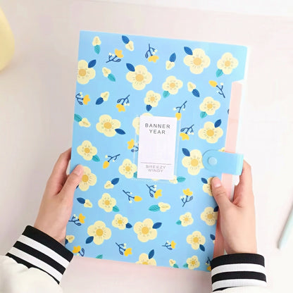 Retro Floral Large Capacity File Folder
