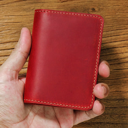 Dyed Cowhide Card Holder Wallet