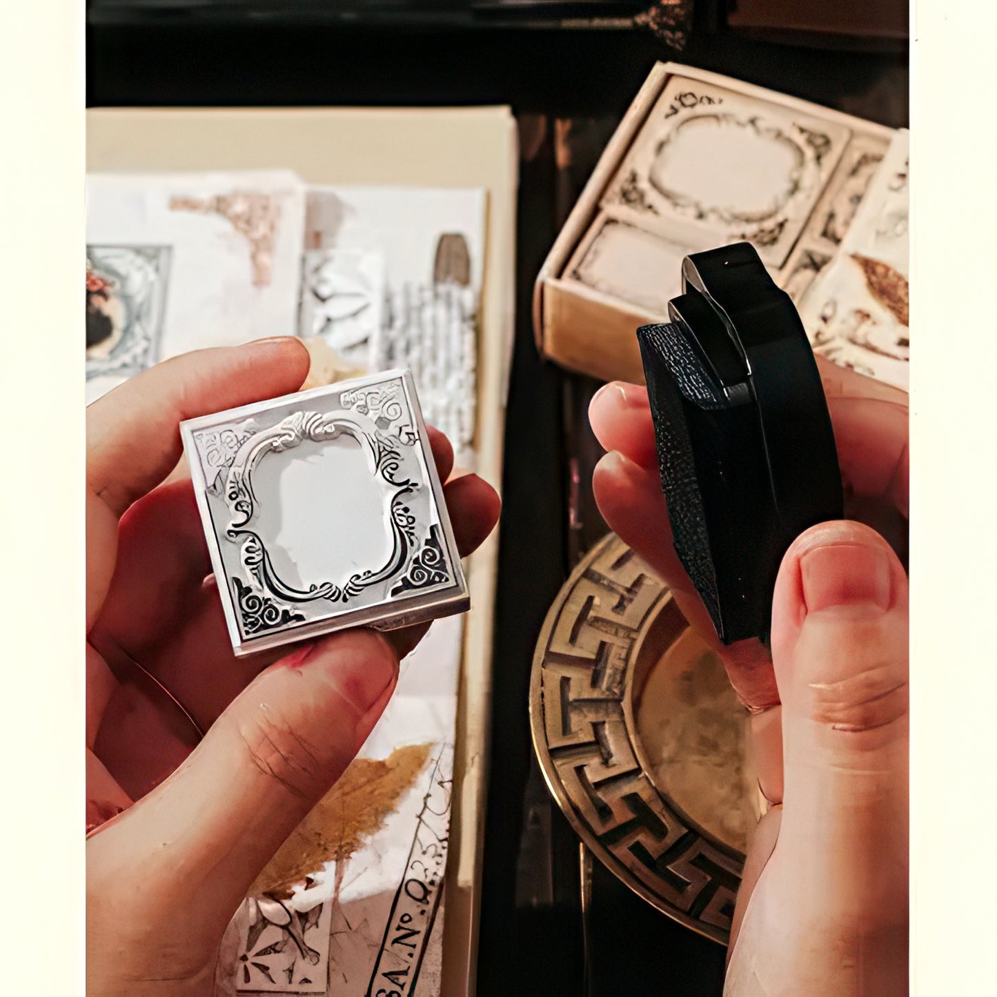 Baroque Style Border Wooden Stamp Set