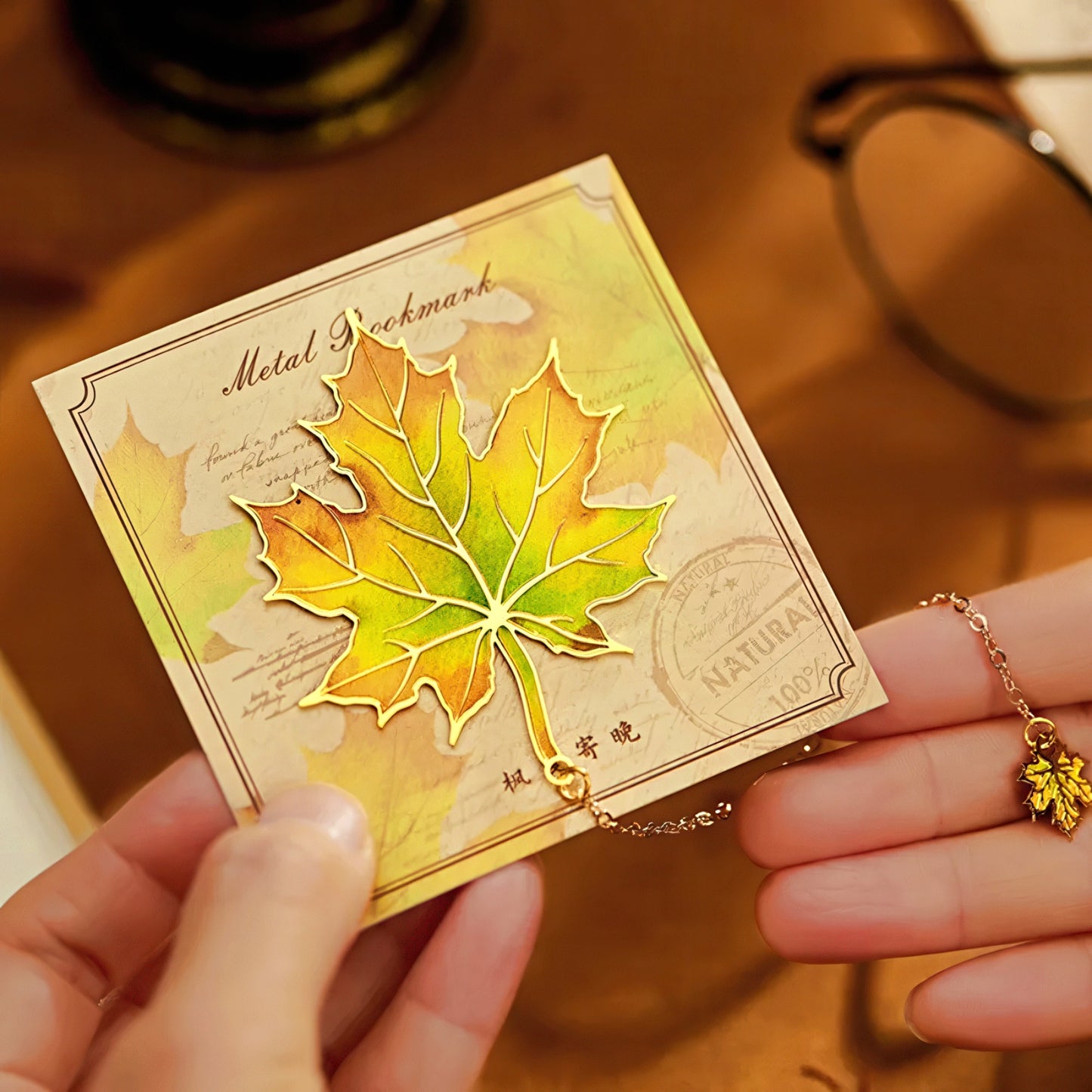 Autumn Leaf Metal Bookmark