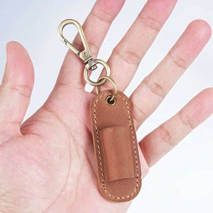 Dyed Cowhide Pen Holder Keychain