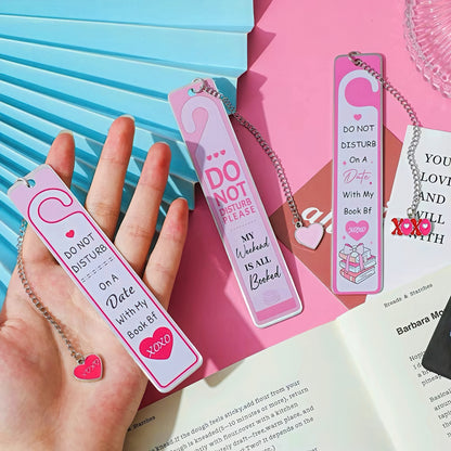 Cute Stainless Steel Bookmark with Do Not Disturb Sign Design